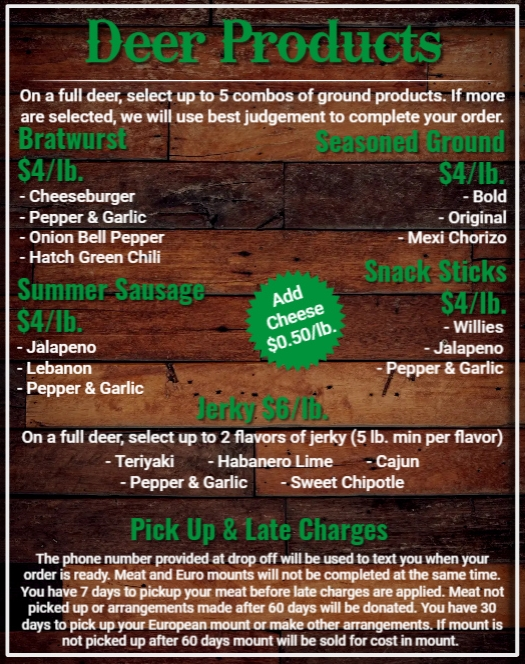 Wild Game Processing Meade Locker & Processing, LLC